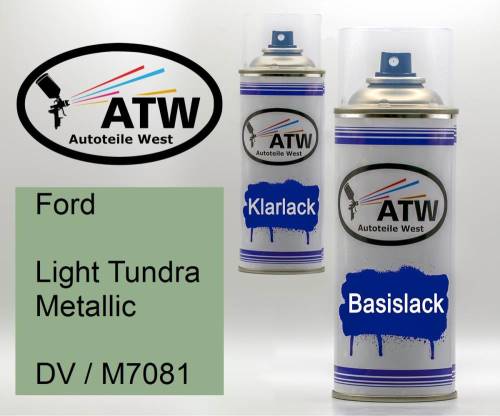 Ford, Light Tundra Metallic, DV / M7081: 400ml Sprühdose + 400ml Klarlack - Set, von ATW Autoteile West.